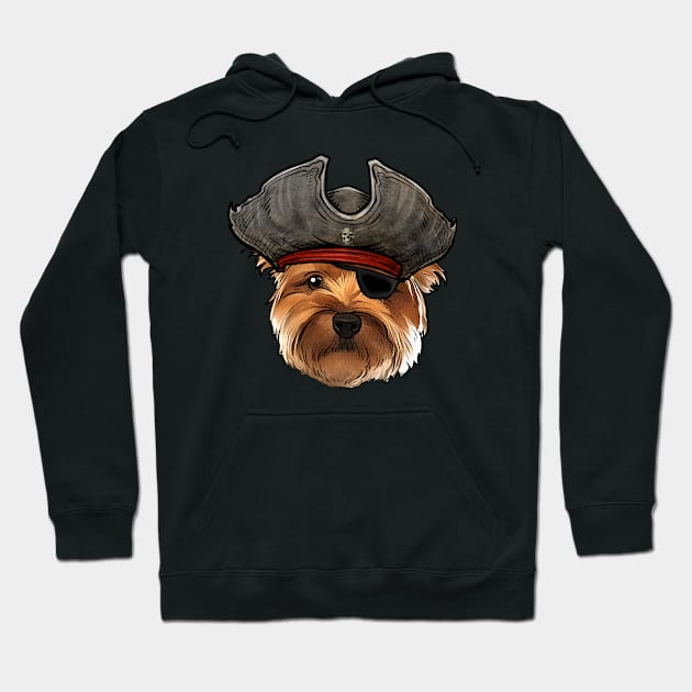 Yorkie Pirate Hoodie by whyitsme